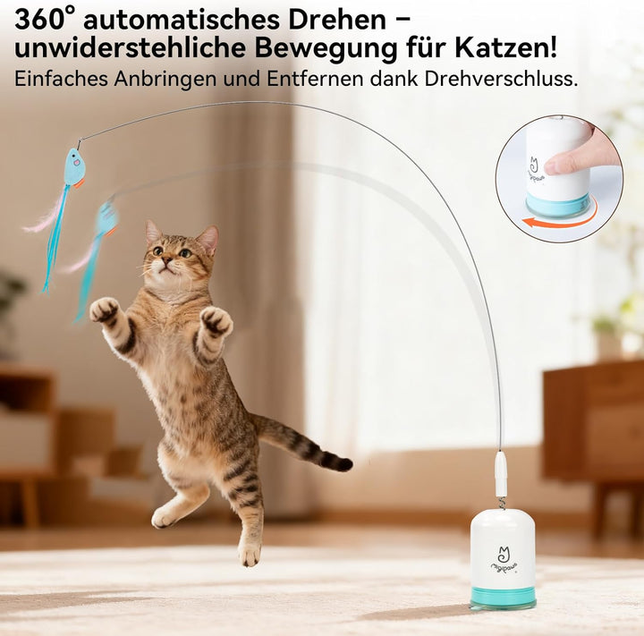 Migipaws Interaktives Katzenspielzeug mit starkem Saugnapf, 70 cm flexiblem Draht und DIY Biegedesig