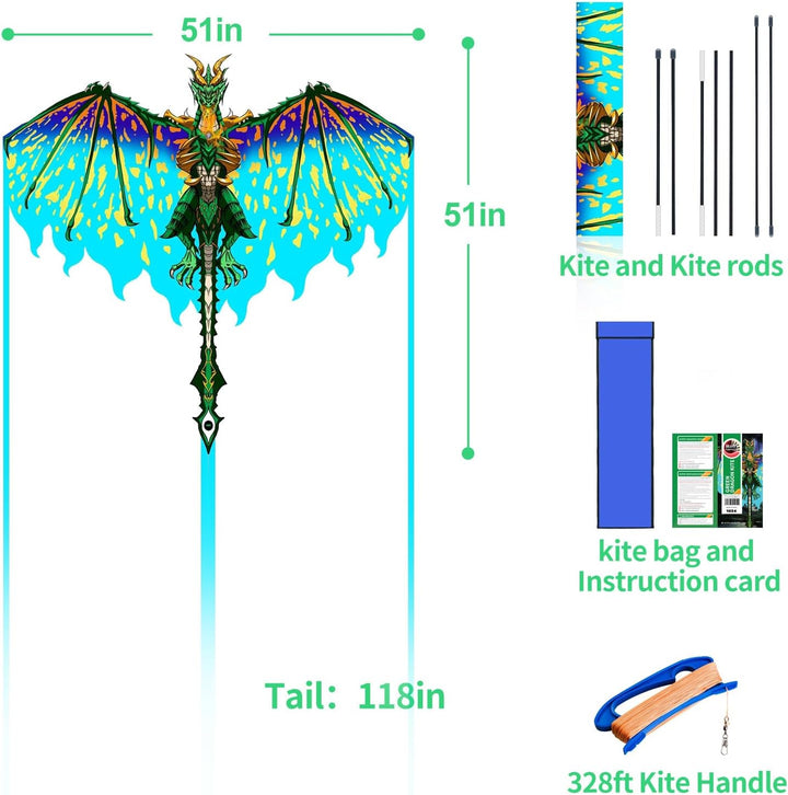 Mint's Colorful Life Drachen Drache für Kinder Erwachsene, einleiner flugdrachen Bester Gross Beach