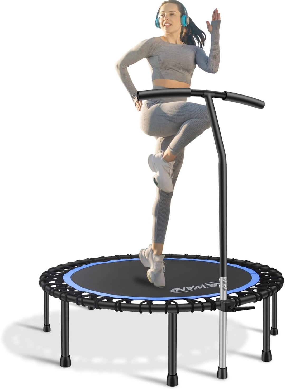 Newan Leises Mini-Trampolin, ca. 100 bis 120 m, für Fitness, Cardio-Training für Erwachsene, maximal