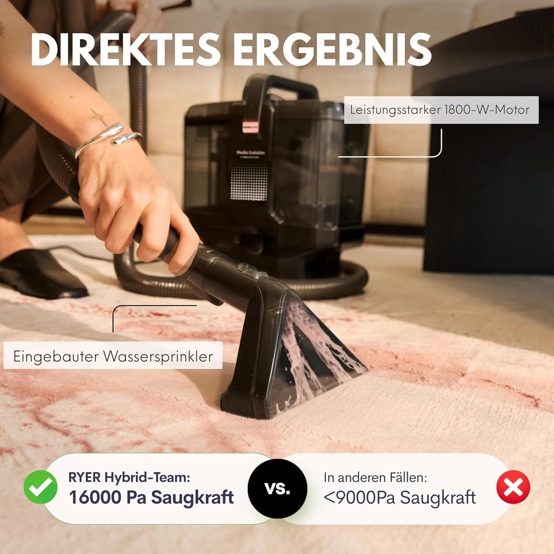 Media Evolution Polsterreiniger Gerät und Nassauger - Teppichreiniger und Dampfreiniger - Fleckenrei
