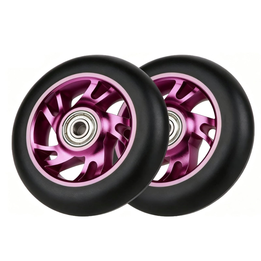 2 Stück Pro Stunt Scooter Rollen 100mm, Stunt Scooter Räder with ABEC-9 Bearings, Thickened PVC Repl