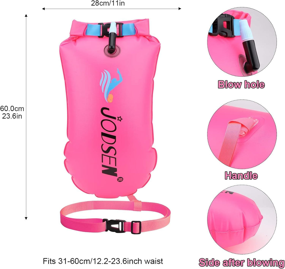 Schwimmboje,Boje Schwimmen Aufblasbare Trockentasche 20l mit Wasserdichter Handytasche,Trockensack f