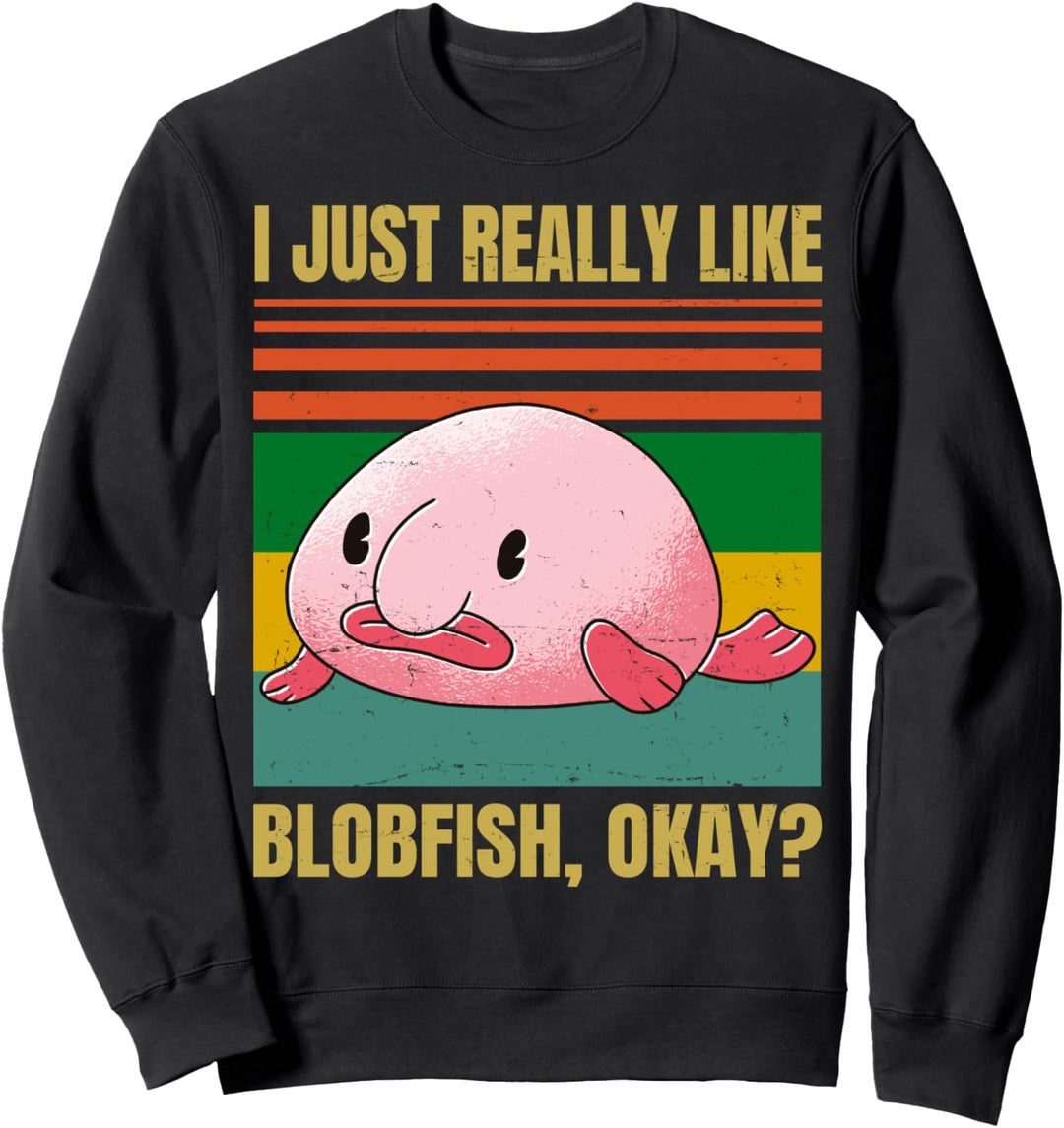 Blobfish Lover - Lustiges Blobby Fishing - Retro Vintage Sweatshirt