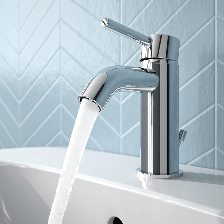 Ideal Standard BC193AA Ceraline Waschtischarmatur mit Push-Open Ventil mit Ablaufgarnitur