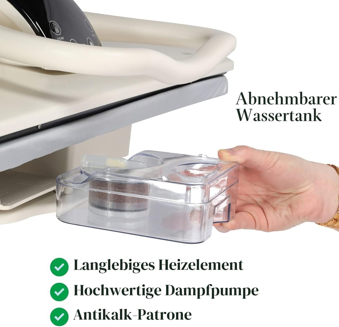 Speedypress Dampfpresse 71HD weiss, robust, professionell, 68 cm, mit Ständer (+ kostenloser Bügelau