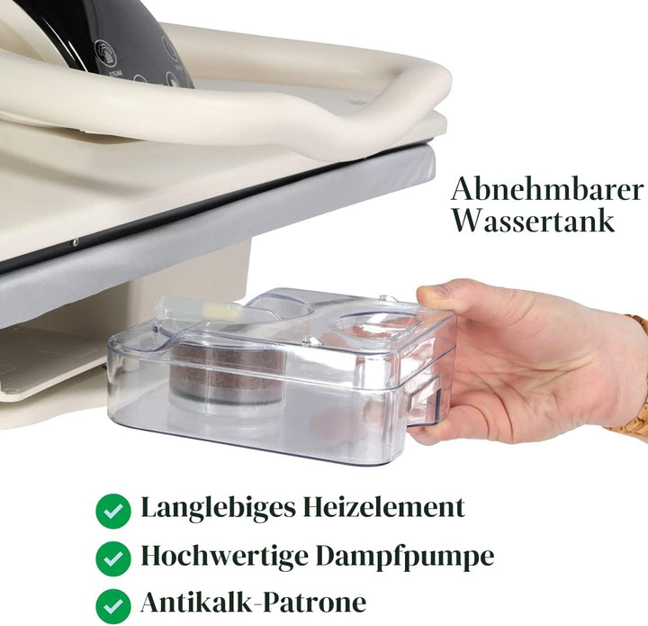 Speedypress Dampfpresse 71HD weiss, robust, professionell, 68 cm, mit Ständer (+ kostenloser Bügelau