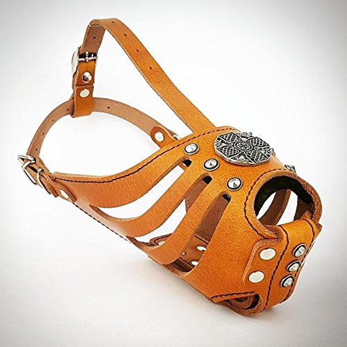 Bestia Maximus Leder Maulkorb. Einzigartiges Desing und Qualität XXL- Molosser, Saint Bernard Braun