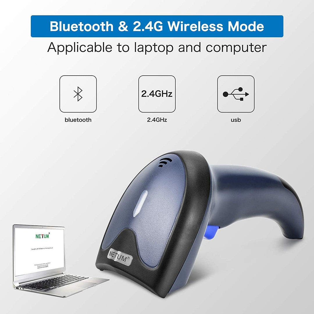NETUM Bluetooth 2D Barcode-Scanner 3-in-1 (2,4G Wireless &amp; Bluetooth &amp; USB verkabelt) Barcodeleser S