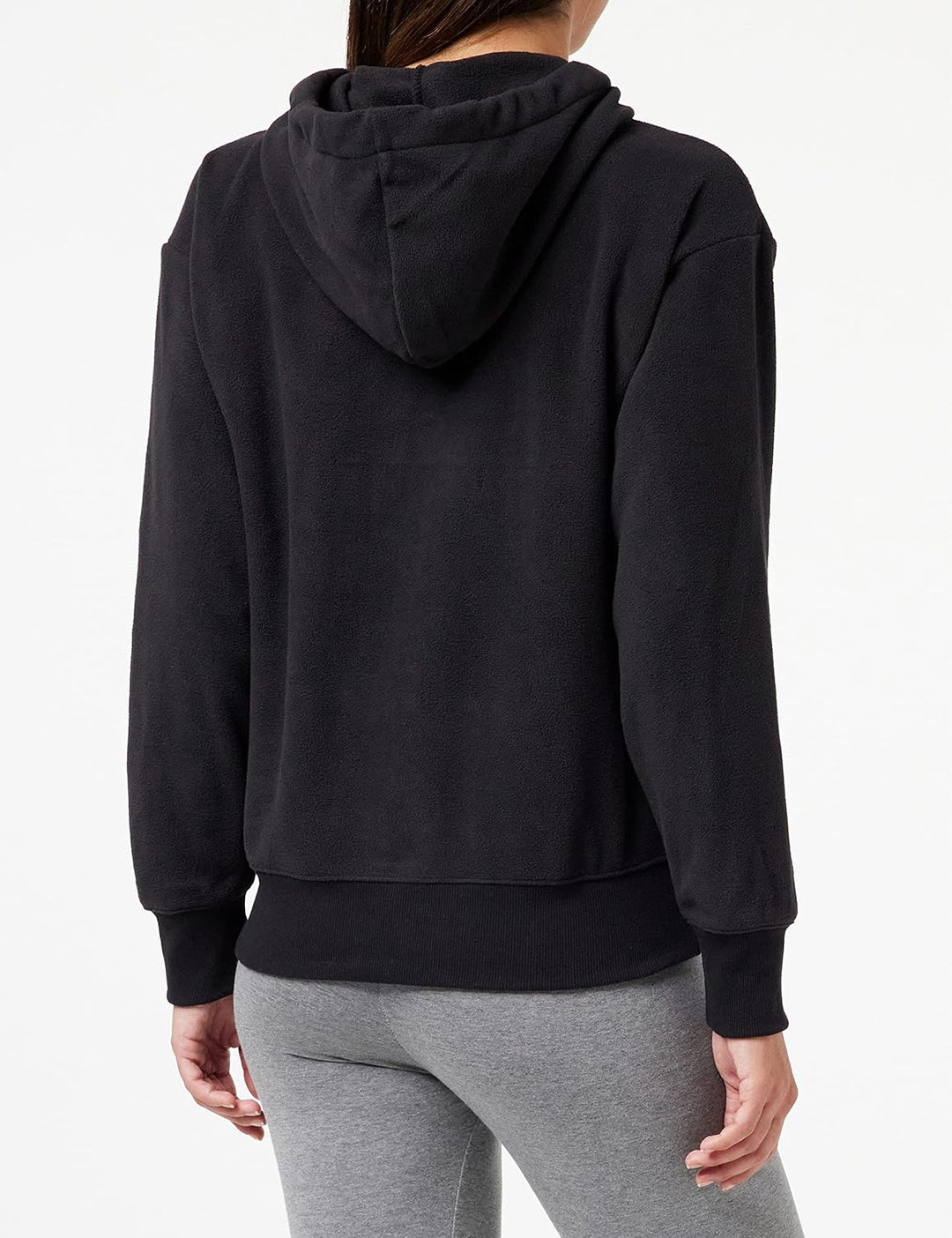 Champion Damen American Classics-Small Script Logo Polar Fleece Hooded Sweatshirt S Schwarz, S Schwa