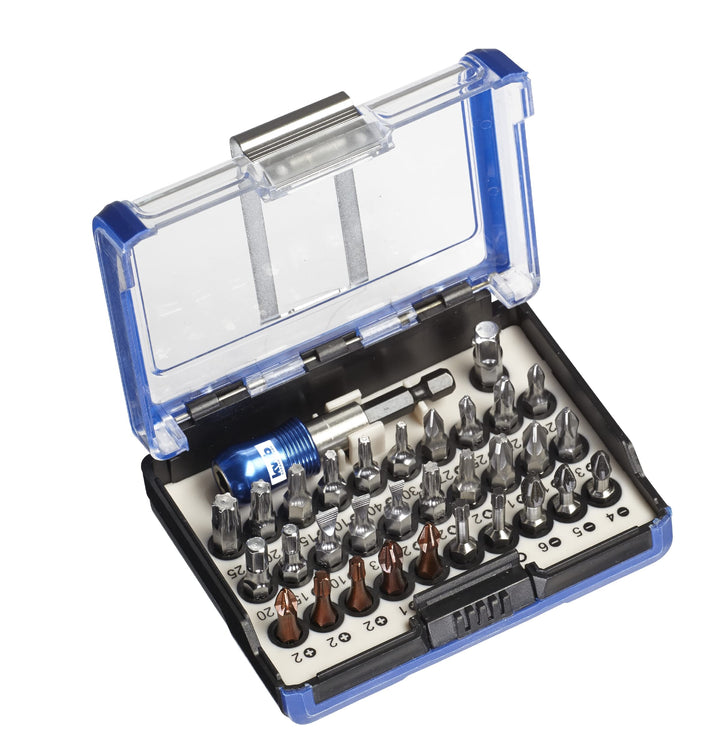 kwb Bit-Box – 32-tlg. schlagfeste Bits, Edelstahl-Bits, Torsion-Bits und Standard-Bits inkl. Schnell