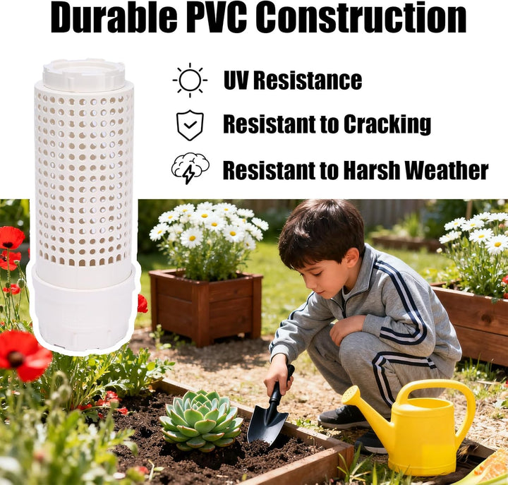 Wurmturm Garten – Mini Kompostbehälter für Outdoor & Hochbeet – Bio Komposter mit Deckel und Belüftu