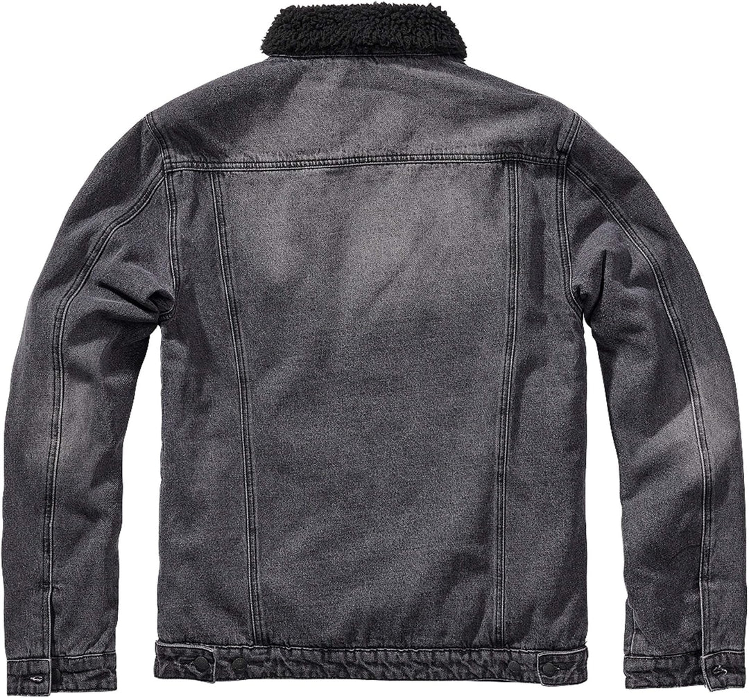 Brandit Herren Sherpa Denim Jacket S Schwarz, S Schwarz