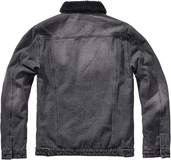 Brandit Herren Sherpa Denim Jacket S Schwarz, S Schwarz