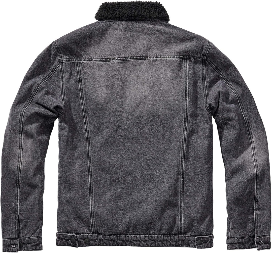 Brandit Herren Sherpa Denim Jacket 4XL black-black, 4XL black-black