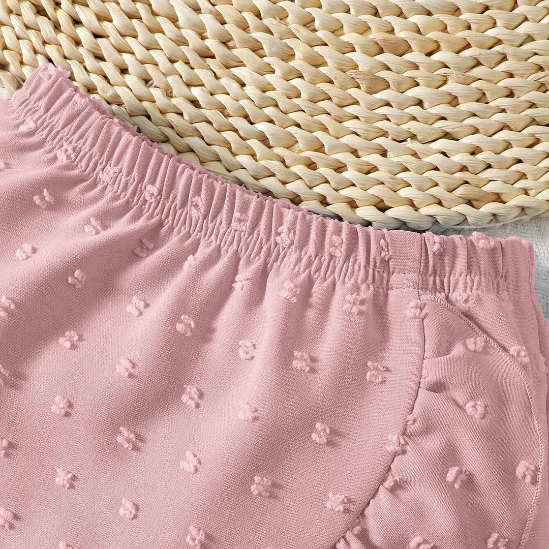 Baby Mädchen Rock Set Rüschen Ärmellose Bluse mit Schleife & Eleganter Schweizer Punkten Rock 2Pcs S