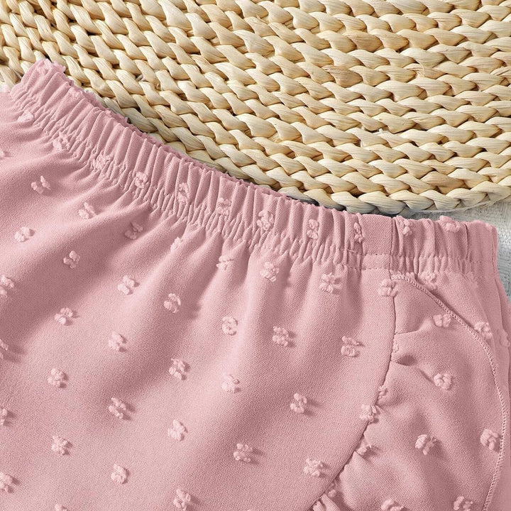 Baby Mädchen Rock Set Rüschen Ärmellose Bluse mit Schleife & Eleganter Schweizer Punkten Rock 2Pcs S