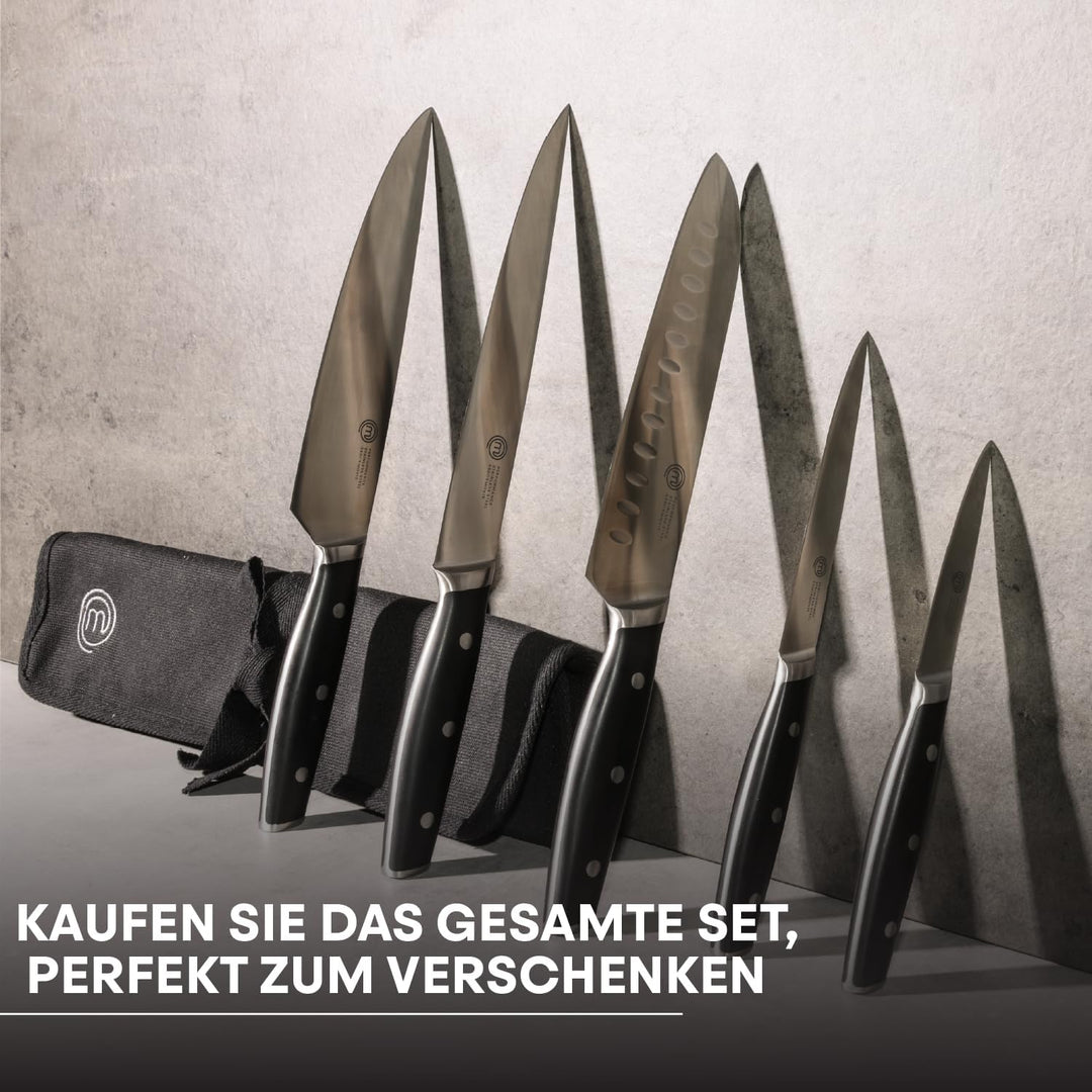MasterChef Brotmesser, Kochmesser Profi Messer aus Kohlenstoffreichem Edelstahl, Dreifach Vernietete