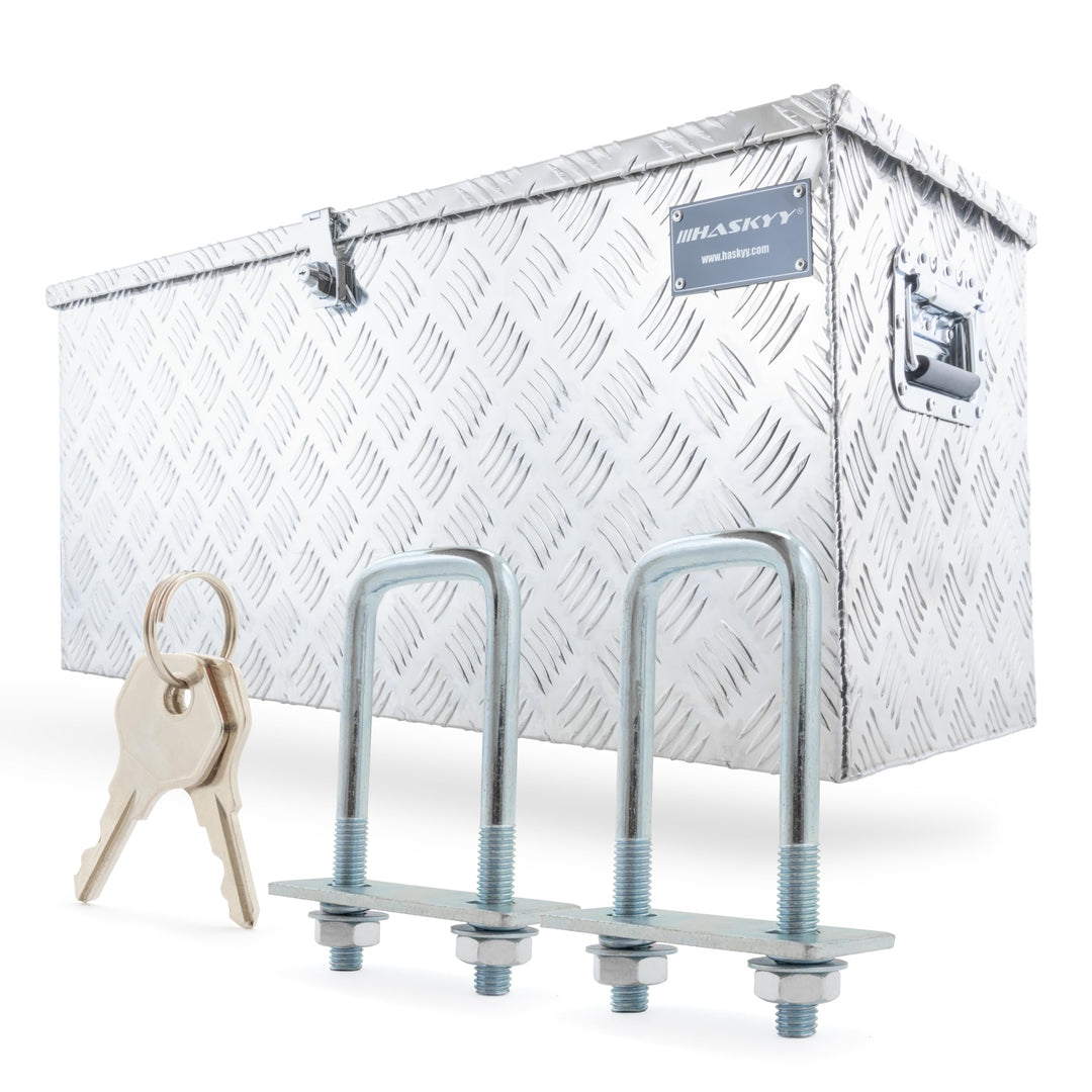 HASKYY Aluminium Transportbox 900x350x400 mm Truckbox Deichselbox Werkzeugkasten Alubox Alukoffer Xx