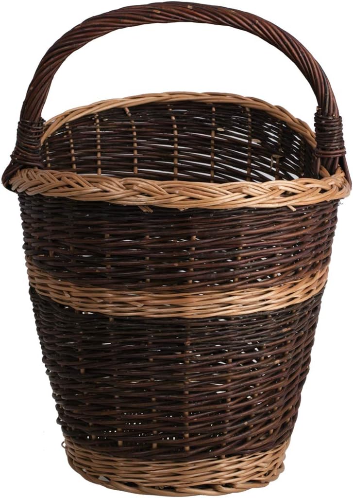 e-wicker24 Grosser Vollweidener Kaminkorb/Gartenkorb, Kaminkorb aus ungeschälter Weide, Weidenkorb f