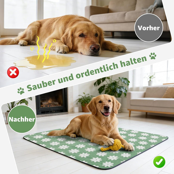 Saugfähige Welpenunterlagen Waschbar 90x60cm, 2 Stück – Wiederverwendbare & wasserdichte Trainingspa