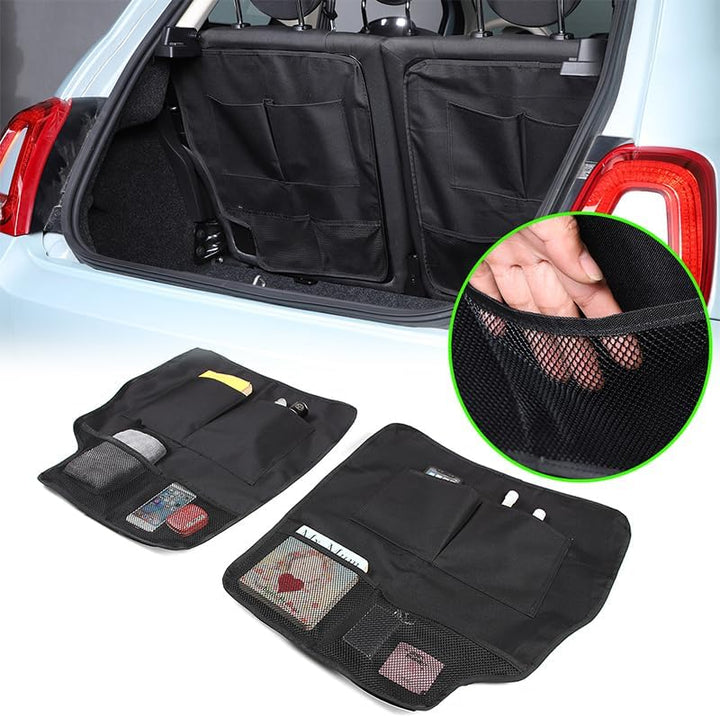 PIUGILH Kofferraum Organizer Geeignet für Fiat 500 2016-2024,Rücksitz Hänge Kofferraumtasche Aufbewa