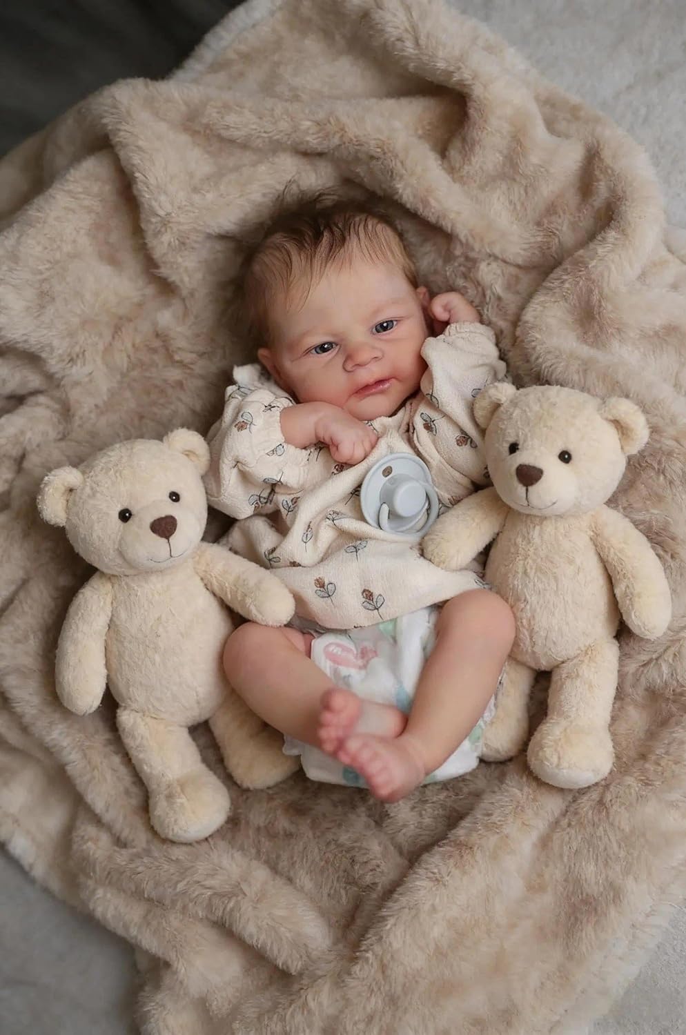 Zero pam Reborn Baby Vollsilikon Lebensecht Mädchen Augen Offen-43CM Anatomisch Korrekt Babypuppen W
