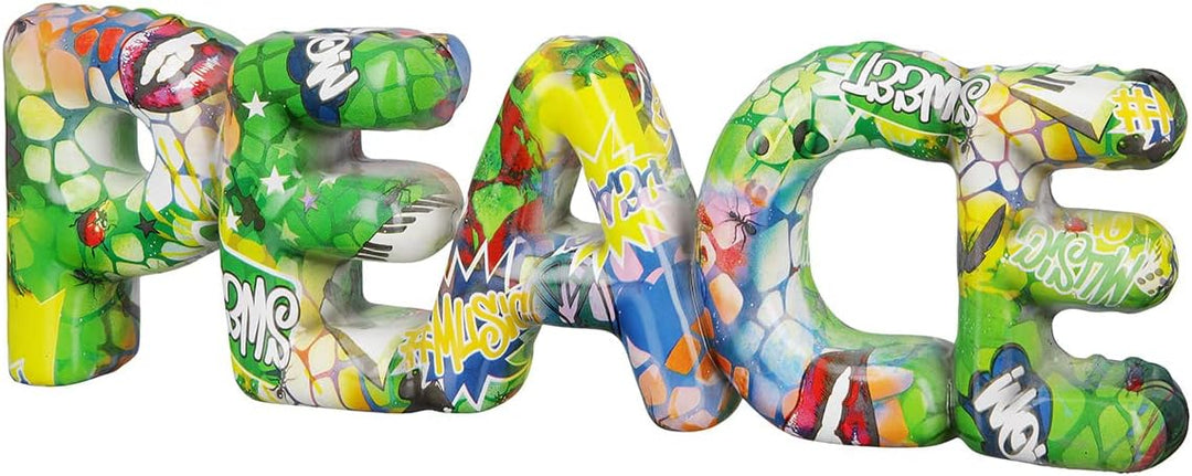Casablanca Deko Schriftzug Buchstaben Skulptur Peace im Street Art Desig - aus Kunstharz - Accessoir
