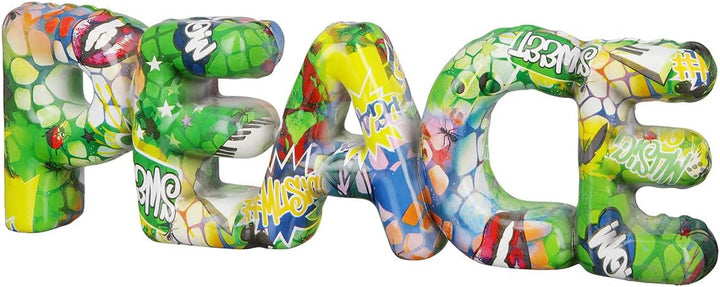 Casablanca Deko Schriftzug Buchstaben Skulptur Peace im Street Art Desig - aus Kunstharz - Accessoir