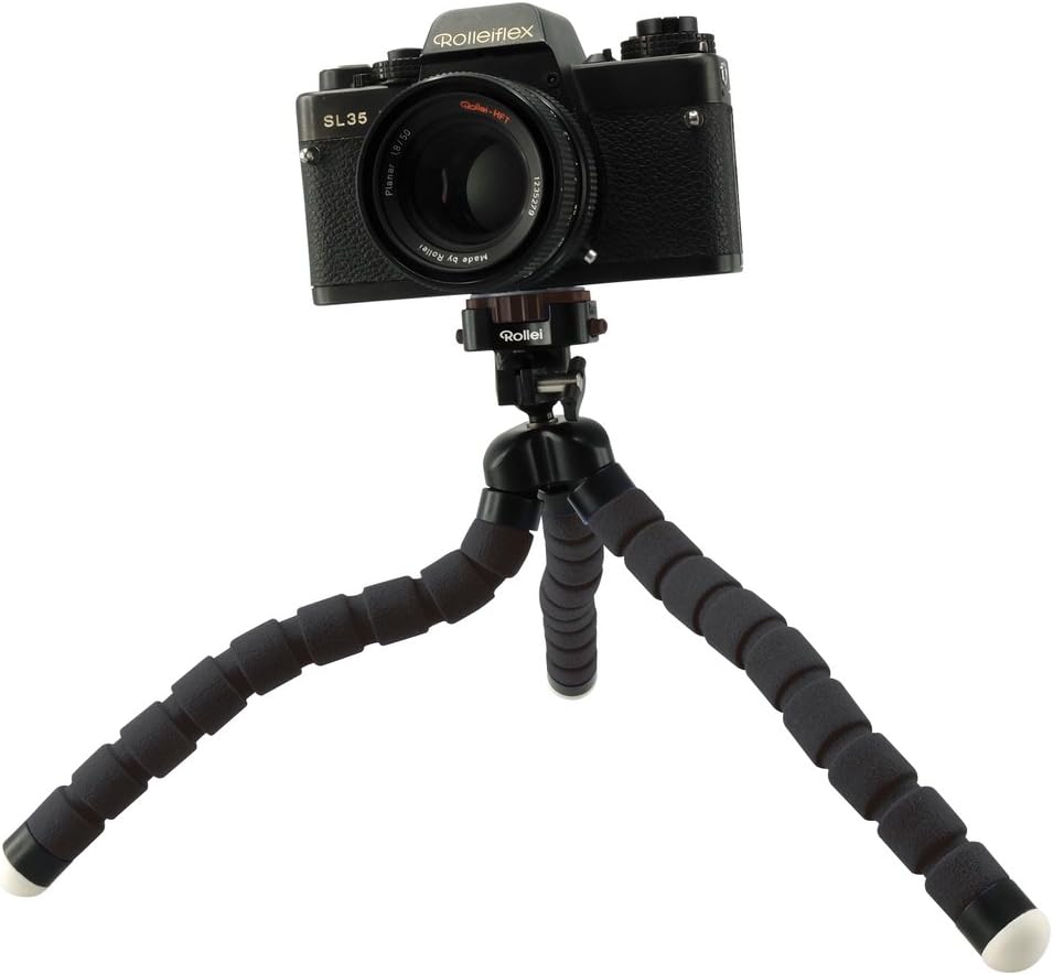 Rollei Smartphone Stativ Traveler - Schwarz &amp; Monkey Pod - Biegsames Mini Stativ mit flexiblen Beine