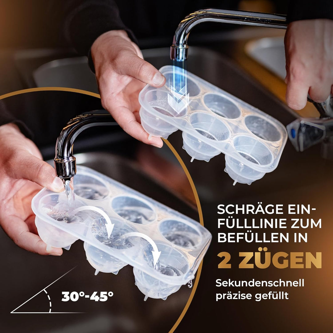 Neighbour’s Friend Patentierte Runde Eiswürfelform 10er Pack - XXL Eiskugelform für Whisky, Rum & Co