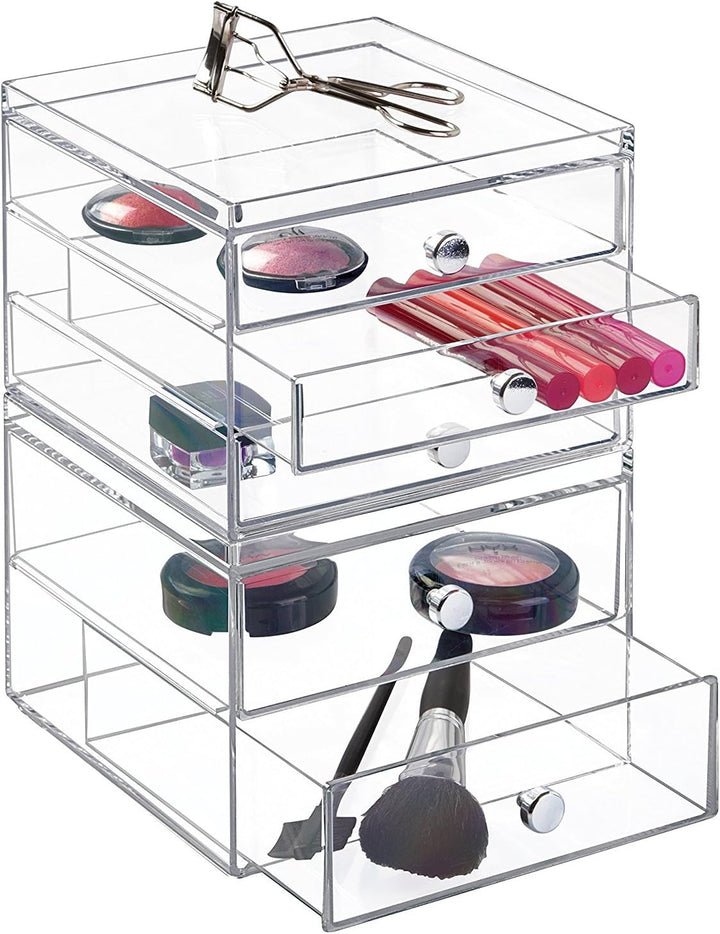 iDesign 37060EU Clarity 3 Stapelbare Schubladen Schmal, durchsichtig, 3 Stapelbare Schubladen Schmal