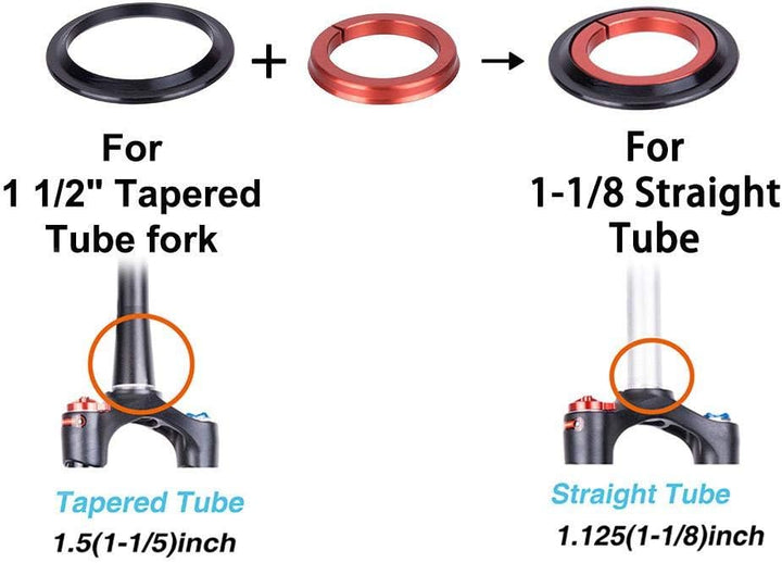 Yosoo Health Gear Tapered Steuersatz 44 56ST, Fahrrad Headset Lager, Headset mit konischem geraden R