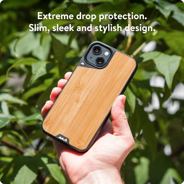 Mous Hülle für iPhone 15 Plus MagSafe Kompatibel Case - Limitless 5.0 - Bambus - Handyhülle iPhone 1