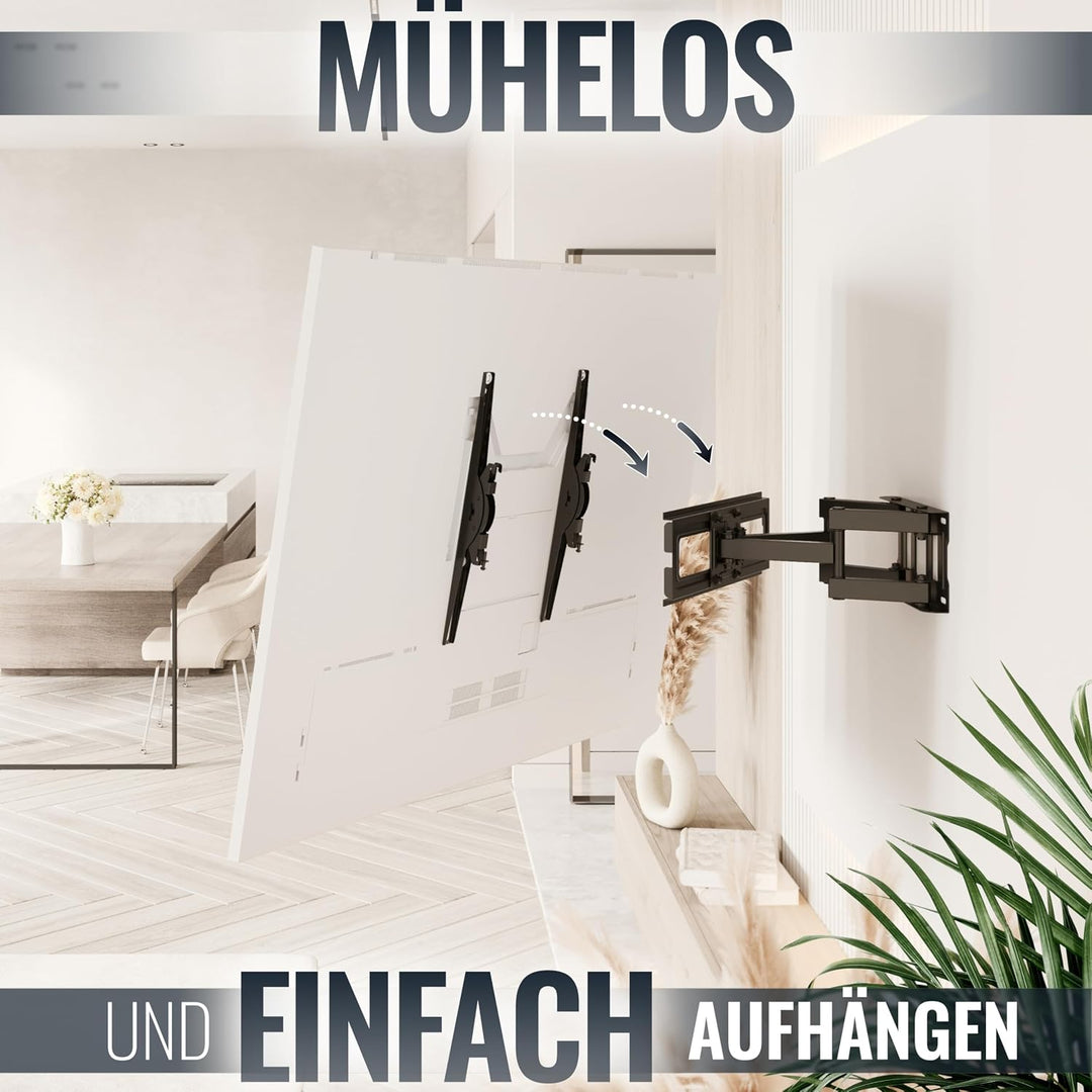 RICOO TV Wandhalterung Fernseher - Schwenkbare TV Wandhalterung Schwenkbar Neigbar für 32-55 Zoll -