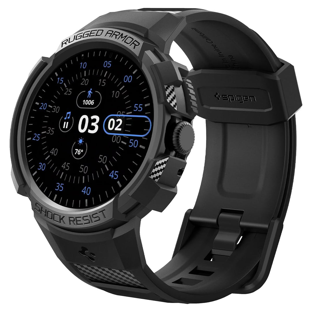 Spigen Rugged Armor Pro Schutzhülle und Armband, kompatibel mit Google Pixel Watch 4/3/2/1, 41 mm Go