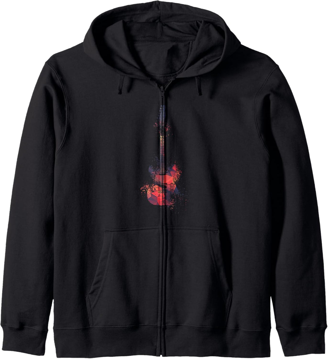 Geschenk für Gitarrenspieler | Gitarrenmotiv Silhouette Kapuzenjacke