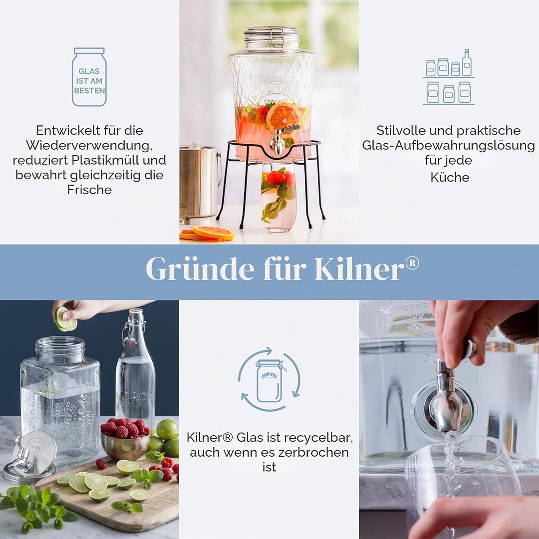 KILNER Getränkespender Ständer für ROUND Getränkespender | Ø 19 cm | Stabiler Stand | Für das komfor