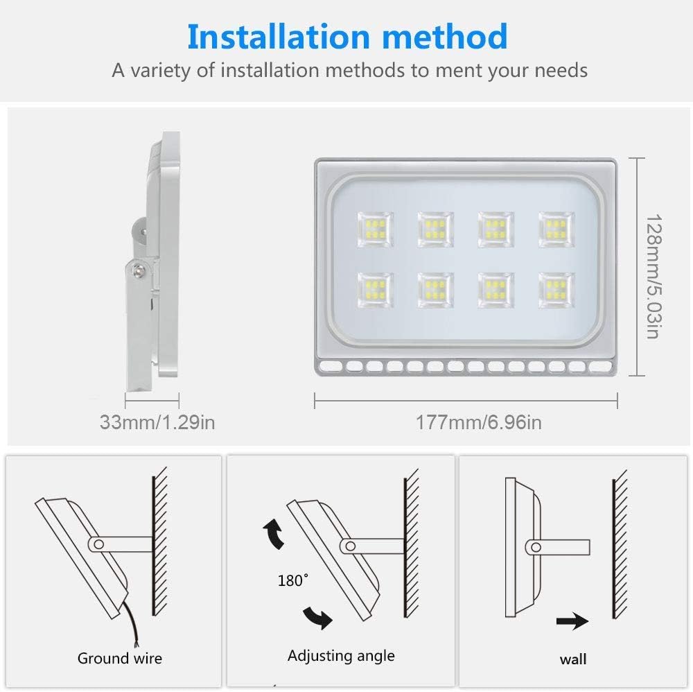 Viugreum 50W LED Strahler,LED Strahler Aussen, Superhell 4000LM LED Scheiwerfer, 6500k, IP67 Wasserf