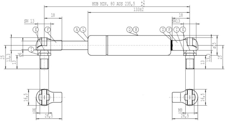 Stabilus 340000341 Lift-O-Mat Gasfeder 4917Do 100 N, 100 N