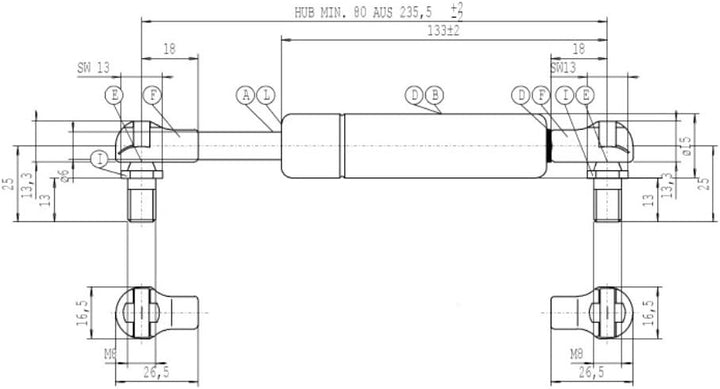 Stabilus 340000341 Lift-O-Mat Gasfeder 4917Do 100 N, 100 N