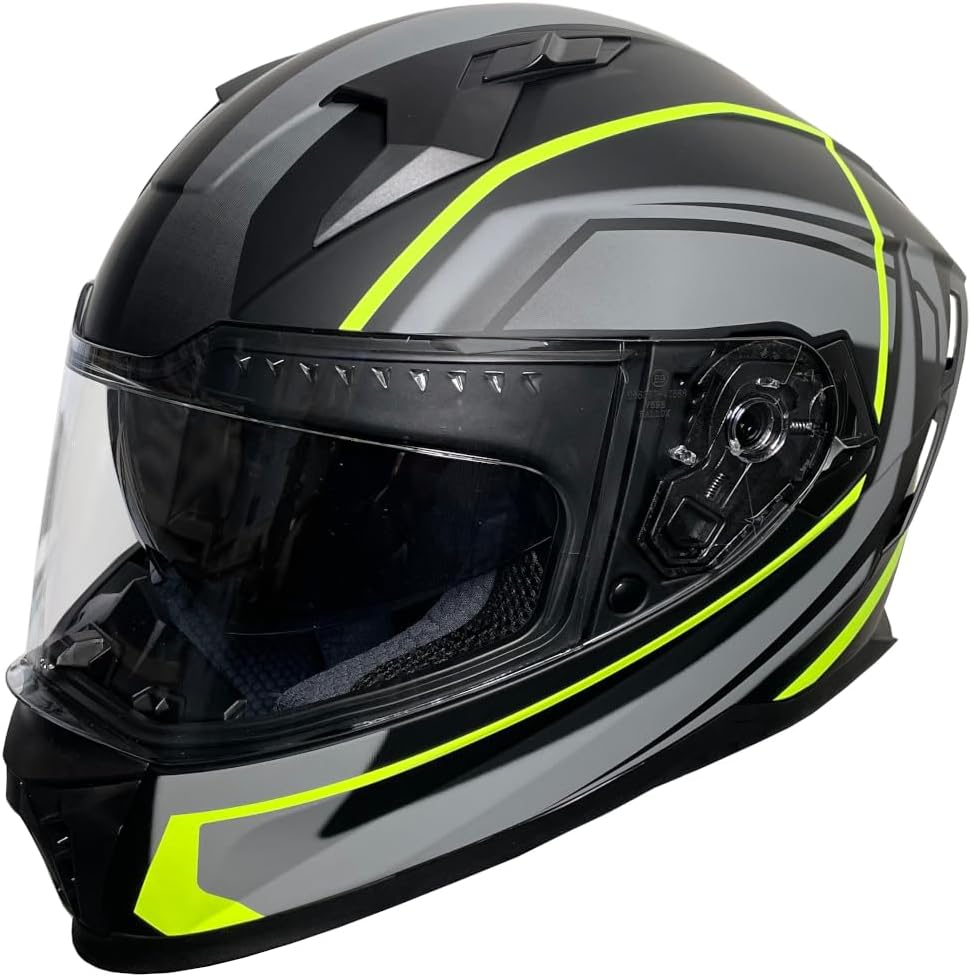 Integralhelm Helm Motorradhelm RALLOX 708 neon gelb grün schwarz matt S M L XL Grösse M, M