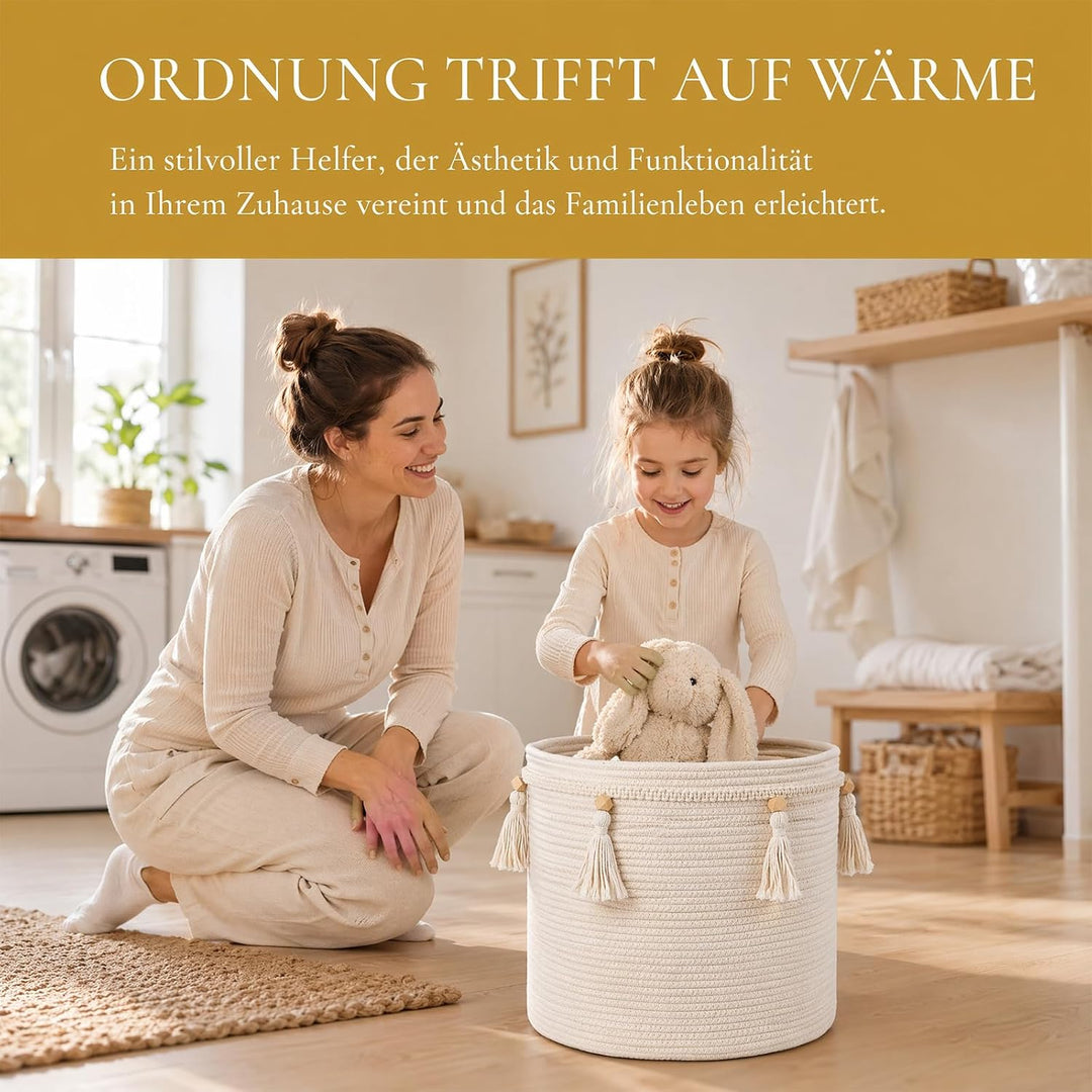 40L Aufbewahrungskorb Kinderzimmer Wickeltisch Organizer für Babys Kinder Spielzeug Korb, Bohemien Q