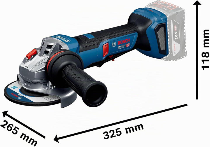 Bosch PRO 18V System Akku-Winkelschleifer GWS18V-11PS Ohne Akku/Lader, Ohne Akku/Lader