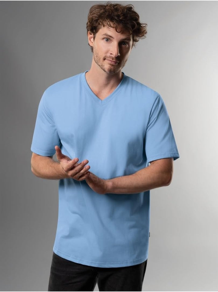 Trigema Herren Trigema V-Shirt Deluxe Baumwolle T-Shirt M Horizont, M Horizont