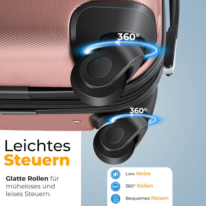 KESSER® Handgepäck Reisekoffer 55L Hartschalen-Koffer Inkl. Kofferwaage + Gepäckanhänger | Trolley G