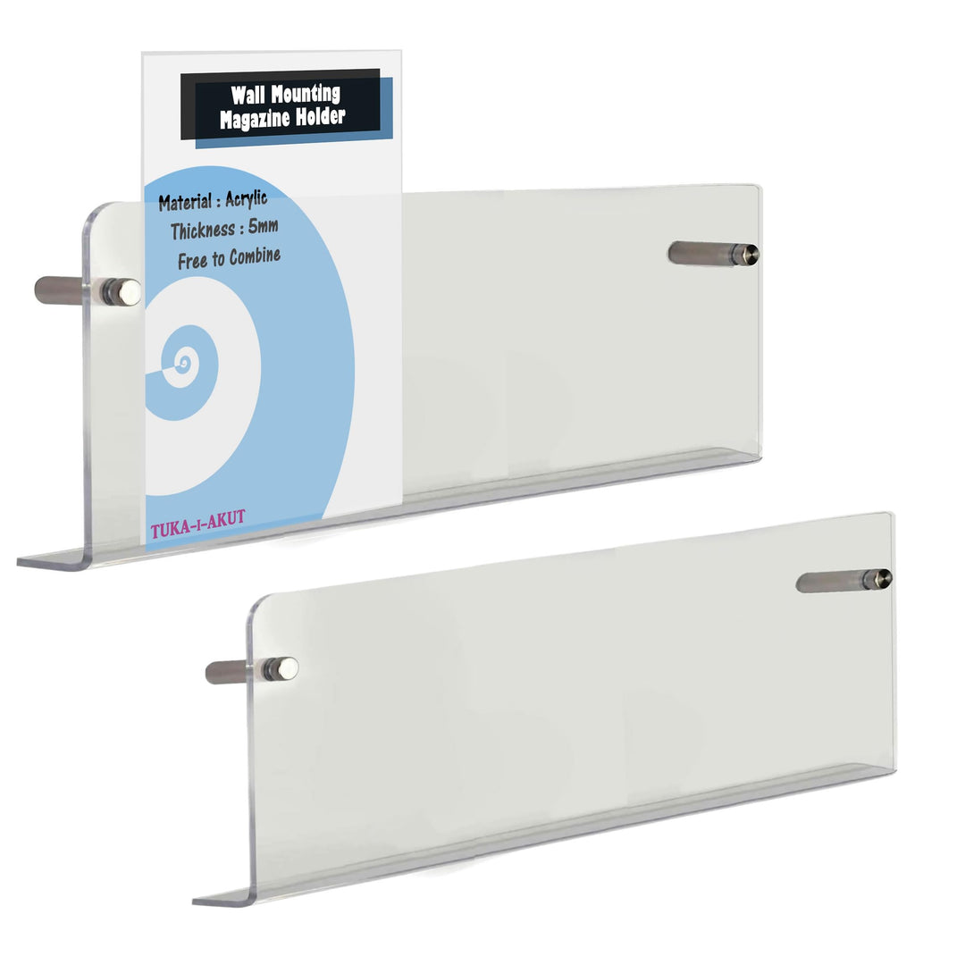 TUKA-i-AKUT 2er 80cm Wand Prospekthalter Acryl Extra Stark, Zeitschriftenhalter Wandregale für Zeits