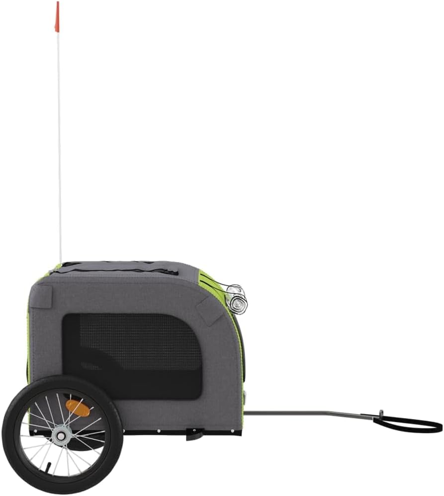SKM Fahrradanhänger Hunde Grün und Grau Oxford-Gewebe &amp; Eisen,9 KG,93843,Color: Grün Grün 69 x 133.5