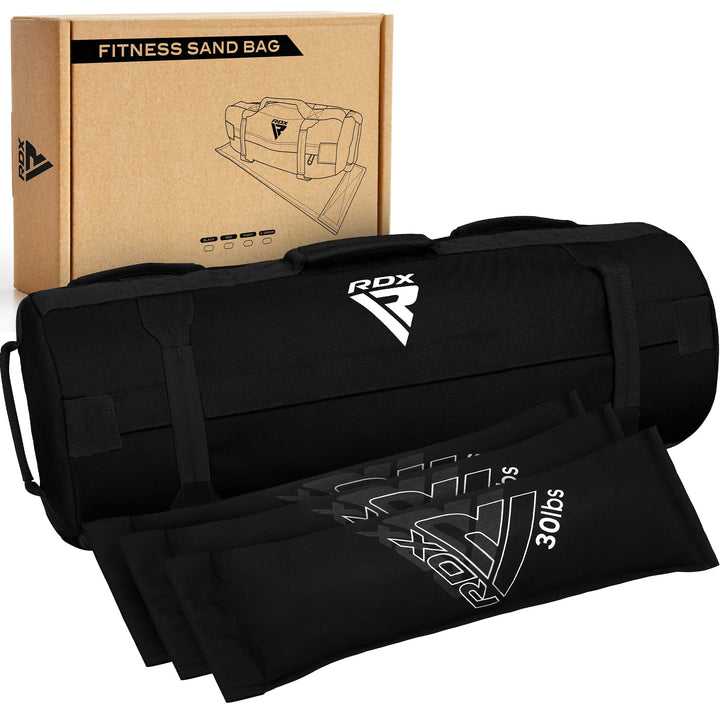 RDX Gewichtete Sporttasche für Krafttraining, Gewichtssack mit 8 Griffe, Gewicht Sandbag ungefüllten