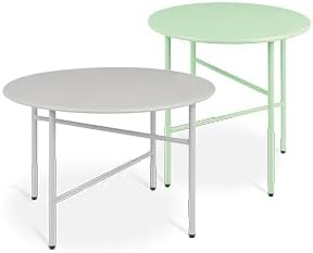 Beistelltisch Outdoor Gartentisch Rund Ø 53 cm Tischplatte Kratzfest – Stabiler Wohnzimmer Couchtisc