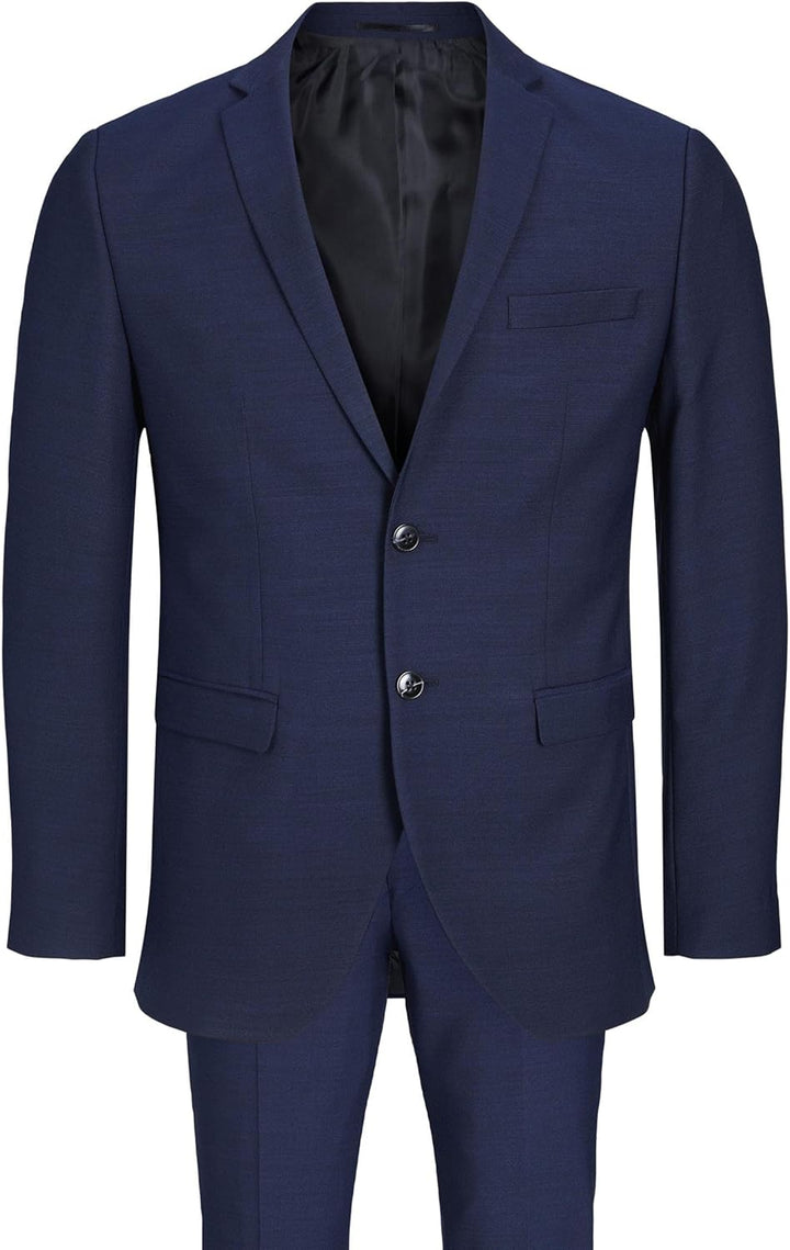 JACK & JONES Male Einreihiger Blazer und Hose JPRSOLARIS Super Slim Fit Anzug 46 Medieval Blue, 46 M